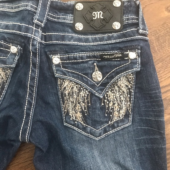 Angel Attitude bootcut Jeans by Miss Me Vintage Low Rise - Picture 8 of 8